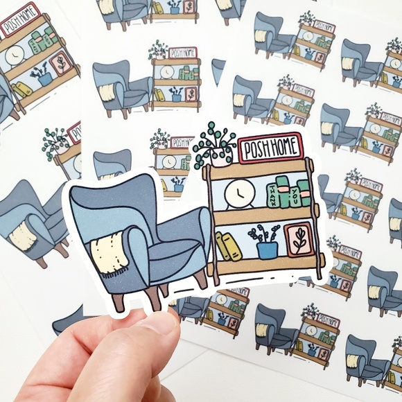 LB079 STICKERS Custom Poshmark Stickers POSH HOME Personalizable Shipping Supply - Picture 1 of 9